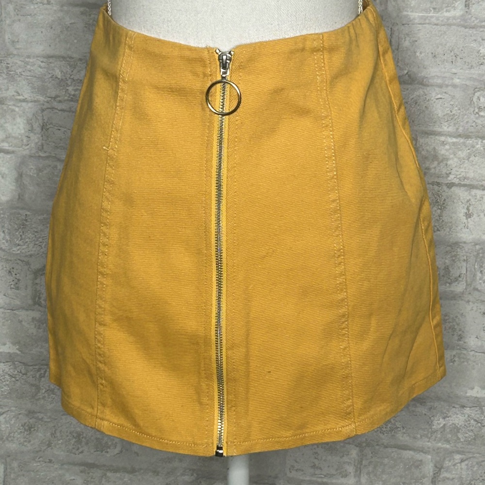 Sofi Angel Mustard Yellow Zipper Front Skirt size S